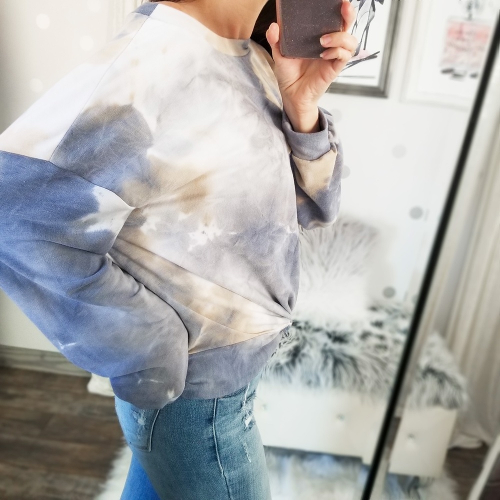 🅱️Last1️⃣Skye Cloud Wash Tie Dye Front Twist Top - Picture 4 of 8